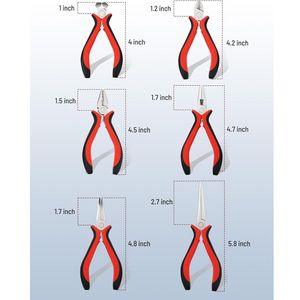 6-Piece Mini <b>Pliers</b> <b>Set</b> with Needle Nose Linesman Diagonal Bent Nose End Cutting and Long Nose <b>Pliers</b> for Electronics - Product Image 2
