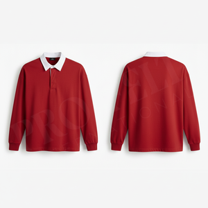 Polo à manches longues de qualité supérieure pour homme, décontracté, en coton, col classique, pull-over uni, confortable, respirant, vêtement de mode - Product Image 6