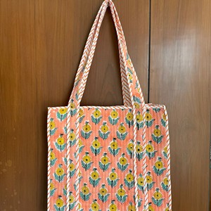 Bolso Tote Acolchado de Algodón con Estampado Indio, Bolso Grande para Mujer, para Compras, Viajes, Regalos - Product Image 2