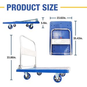 Carrello Pieghevole Extra Large per Carichi Pesanti, Capacità 300 kg, Ruote Girevoli a 360° - Product Image 2