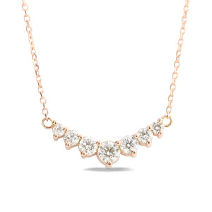 Collar de barra con diamantes cultivados en laboratorio de oro rosa graduado - Product Image 1