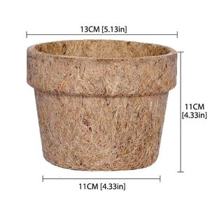 กระถางปลูกต้นไม้จากใยมะพร้าวธรรมชาติ 100% ยี่ห้อ YAMUNA เป็นมิตรต่อสิ่งแวดล้อม (ย่อยสลายได้) ขนาด 5 นิ้ว อายุการเก็บรักษา 2 ปี สำหรับทำสวน - Product Image 1