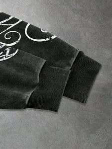 Sweat à capuche oversize délavé pour homme, style streetwear décontracté, idéal pour la gym, en tissu épais, pull à capuche hiver, prix abordable, vente en gros - Product Image 2