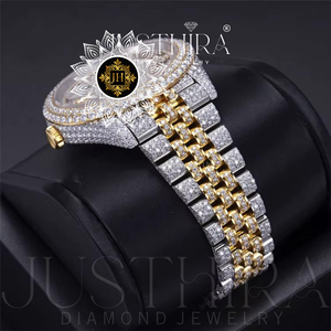 2026 Best Selling Fashion Moissanite Diamond Stainless Steel Quartz Watch for <b>Couples</b> <b>Matching</b> Luxury Watch Set Shiny Stones - Product Image 4