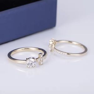 Anillo de compromiso con diamante cultivado en laboratorio de corte brillante redondo de 2 quilates, certificado por IGI, oro sólido de 14K para mujer. - Product Image 2