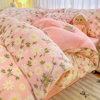 Ensemble de housse de couette en microfibre ultra douce réversible de style bohème, taille king, avec motifs floraux et rayés colorés, lavable en machine