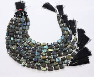 ลูกปัดลาบราดอไรต์ธรรมชาติทรงเหลี่ยมไม่สม่ำเสมอขนาด 10x12 มม. ลูกปัดพลอยลาบราดอไรต์แบบมีประกาย ขนาด 10 นิ้ว - Product Image 5