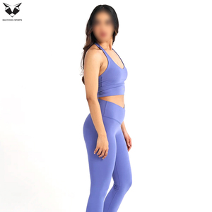 <b>Blue</b> Color Hot Selling OEM ODM Service With Own Design Premium Quality Easy To Wear Latest Simple Halter Neck Sports <b>Bra</b> - Product Image 3