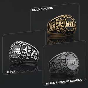 Bague d'École BOJ 030 Personnalisée en Argent Plaqué Or 14 carats avec Diamant, Bague de Diplôme Universitaire Unisexe à Prix Réduit - Product Image 2