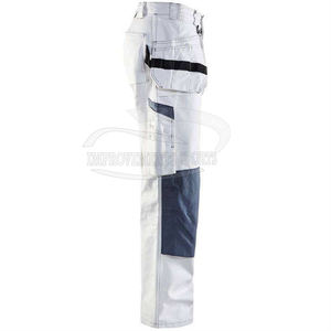 Pantalon cargo en nylon noir personnalisé pour hommes coupe décontractée cordon de serrage à la taille bouton-pression fermeture à glissière latérale détail décontracté motif droit léger - Product Image 3