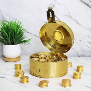 Traditional Brass Jewellery <b>Box</b> Vintage Round <b>Lockable</b> <b>Storage</b> Container Decorative Treasure <b>Box</b> for Jewellery Coins Cash Keepsa - Product Image 6