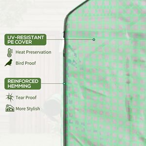 Serra a U in PVC da 4,6 x 4,7 piedi con porta scorrevole, finestre e scaffale per fiori in vetro - Resistente all'acqua e ai raggi UV - Product Image 5