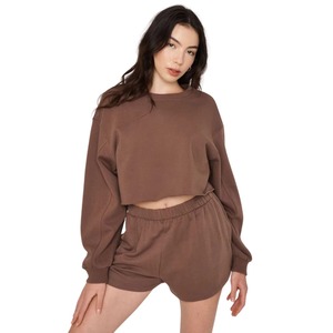 Women's Winter Cropped Hooded <b>Sweatshirt</b> Solid Color Long Sleeve Knitted Cotton Breathable Zipper-Up Casual Wear 3D <b>Embroidery</b> - Product Image 6