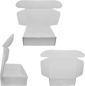 Boîtes d'expédition personnalisées avec logo 6x6x2, boîte à courrier en carton ondulé blanc pour l'emballage, le stockage et l'expédition des petites entreprises - Product Image 1