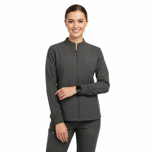 Blouse médicale respirante pour femme, couleurs personnalisées, fermeture éclair, manches longues, uniforme d'infirmière d'hôpital, veste de maintien au chaud, blouses de travail - Product Image 1