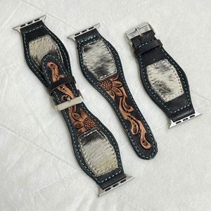 Nuevo 2025 correas de reloj de cuero mecanizadas a mano para mujer de alta calidad correa de reloj femenina para Apple Watch Series muñequeras de cuero de vaca - Product Image 5