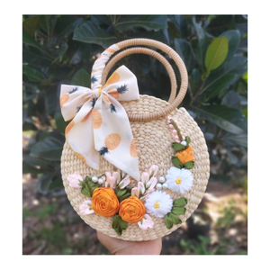Bolso Mini Bohemio de Paja con Bordado Floral y Asa de Perlas, Ecológico, Bandolera, Bolso de Mano, para el Verano, para Mujer - Product Image 3
