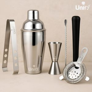 Kit de Barman de Acero Inoxidable de 6 Piezas, Set de Coctelería para Fiestas en Casa, Medidor de 30/60 ml, Cuchara de Bar, Pinzas para Hielo, Muddler, Colador - Product Image 3
