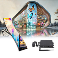 Pantalla LED Transparente P10 Flexible con 85% de Transparencia, Pantalla Autoadhesiva de Cristal para Ventanas de Centros Comerciales