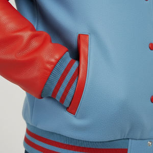Chaqueta Varsity Unisex Personalizada con Capucha, Cierre Frontal, Transpirable, Resistente al Viento, 100% Lana, Estilo Urbano - Product Image 3