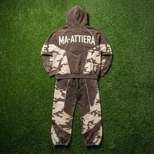 Men Brown Camouflage Hoodie Tracksuit Set <b>Oversized</b> Loose Fit Streetwear <b>Jogger</b> Pants Custom OEM ODM Wholesale - Product Image 5
