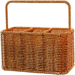 ที่เก็บของอเนกประสงค์ทำจากหวายสำหรับใส่ช้อนส้อม รีโมท ผลไม้ และเครื่องเขียน - Product Image 1