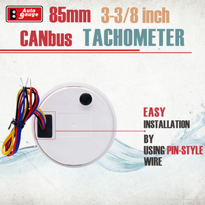 Nouveau tachymètre-compteur horaire LED CANbus noir super blanc de 85 mm (3 3/8 pouces) 3000 tr/min 12V/24V pour camions, bus et voitures - Product Image 5