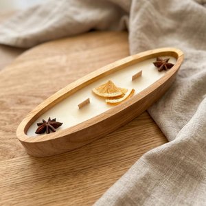 Cuenco de madera hecho a mano para velas, portavelas y contenedor de tarros, centro de mesa rústico para mesa de centro y decoración del hogar - Product Image 2
