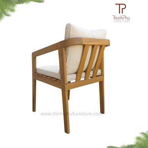 ThinhPhu Modern Scandinavian Eco-Friendly Solid Wood Dining Chair Upholstered Cotton Fabric Cushion Dining Room Furniture - Product Image 3