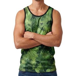 Men's Camouflage Performance Tank Top Customizable Breathable Gym Vest Outdoor Training Bulk Wholesale Factory Price Tank Tops - Product Image 5