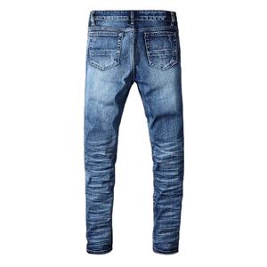 Pantalones vaqueros desgastados personalizados para hombre, fabricación de ropa, patrón regular pesado, embalaje personalizado, pantalones vaqueros para hombre con lavado ácido - Product Image 2