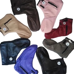 Calcetines informales de cuero PU y poliéster personalizados con cremallera, diseño de calentamiento de pies Khuff para mezquita islámica de oración musulmana - Product Image 1