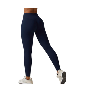 Ensemble de sport 2 pièces pour femme, taille haute, extensible dans les quatre sens, avec logo personnalisé, leggings en spandex de qualité supérieure, pour le yoga et la gym, vente en gros - Product Image 5