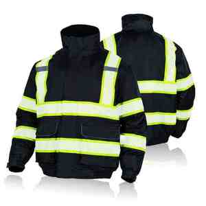 RELEVO INDUSTRIES Customised Outdoor <b>Waterproof</b> ANSI Class 1 Safety <b>Work</b> Jacket for Construction Workers Multi-Pocket Design - Product Image 6