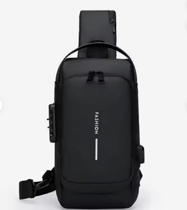 Bolsos de Pecho Impermeables Antirrobo de Nailon para Hombre con USB, Bolsa de Mensajero Multifuncional de Viaje, Bandolera Cruzada para Hombre - Product Image 1