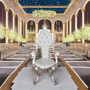 Silla de banquete dorada y plateada / Sofá de boda para novios / Alquiler de sillas para eventos, banquetes, bodas y cenas / Silla apilable dorada y plateada para eventos - Product Image 3