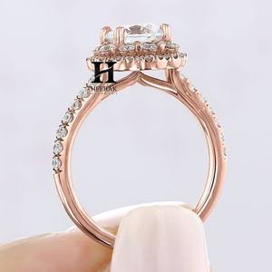 Anillo de Eternidad de Lujo con Diamantes Cultivados en Laboratorio de Múltiples Formas, Oro Blanco de 14K, Anillo de Boda con Racimo Mixto de Marquesa, Redondos y Baguette - Product Image 6