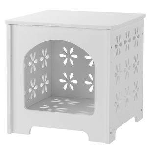 Tavolino Moderno Bianco per Interni ed Esterni con Apertura ad Arco e Design Floreale con Vano Portaoggetti - Product Image 5