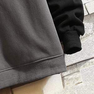 Sweat-shirt à capuche pour homme gris et noir, style streetwear décontracté pour l'hiver, 100% coton, broderie 3D, doublé - Product Image 2