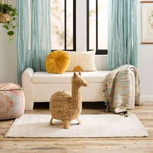 Natural Water Hyacinth Llama Shaped <b>Basket</b> with <b>Lid</b> Handmade <b>Storage</b> <b>Basket</b> Wholesale eco-friendly Made by VgreenArt in Vietnam - Product Image 5