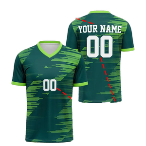 Maillot de football personnalisé pour homme à col en V avec passepoil, coupe ample et oversize, en maille unie, idéal pour l'impression - Product Image 4