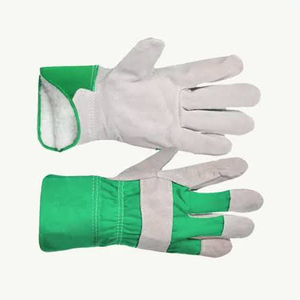 ถุงมือหนังวัวทนความร้อน สีเขียว ป้องกันความร้อน พร้อมปลอกข้อมือ - Product Image 3