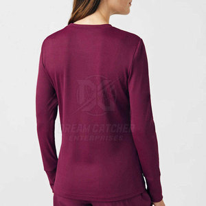 Women's Long Sleeve Scrub Shirt Spandex/Polyester Durable Comfortable Fit Needle Detection for Hospital Use Layering Workwear - Product Image 2