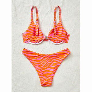Women's Underwire <b>Bikini</b> <b>Set</b> <b>Push</b> <b>Up</b> Tiger Stripe Animal Print Swimsuit Two Piece Bathing Suit Beachwear 2026 - Product Image 4