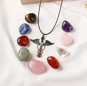 Dijual Laris Kristal Penyembuhan Reiki Tujuh Batu Penyembuhan Chakra Kristal Meditasi Batu Penyembuhan Set dengan Tujuh Liontin Chakra