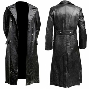 Veste en cuir décontractée pour homme, en similicuir PU, coupe ajustée, coupe-vent, double boutonnage, col montant, manches longues, doublure en soie, pour l'automne - Product Image 5