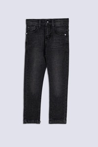 Autumn Men's Retro Mid-Rise Breathable Wide Leg Pants <b>Jeans</b> Smoky Gray Tassels Cement Gray Washed Denim Solid Pattern <b>Button</b> - Product Image 5