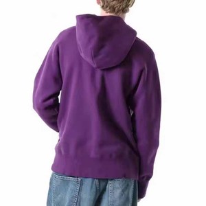 Sweat à capuche zippé personnalisé en tissu éponge 100% coton de haute qualité, avec col à capuche, imprimé tendance, violet vif, sans logo, fournisseur direct - Product Image 2