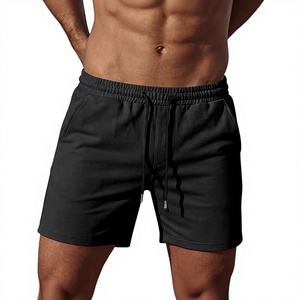 Men's Solid Black Sport Shorts With Drawstring Waist Quick Dry Fabric Mid Rise Fit Casual Style Polyester Material - Product Image 1
