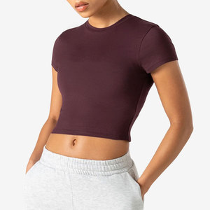 Camiseta Deportiva de Moda para Mujer, Diseño New Crop, Corte Ajustado, Alta Elasticidad, Ropa Deportiva, Camisetas de Compresión - Product Image 6